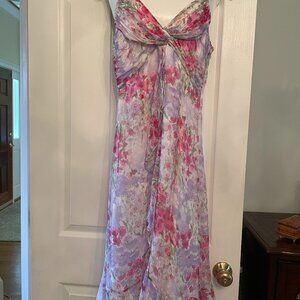 NWT TUZZI Silk Dress with Rhinestone Straps
